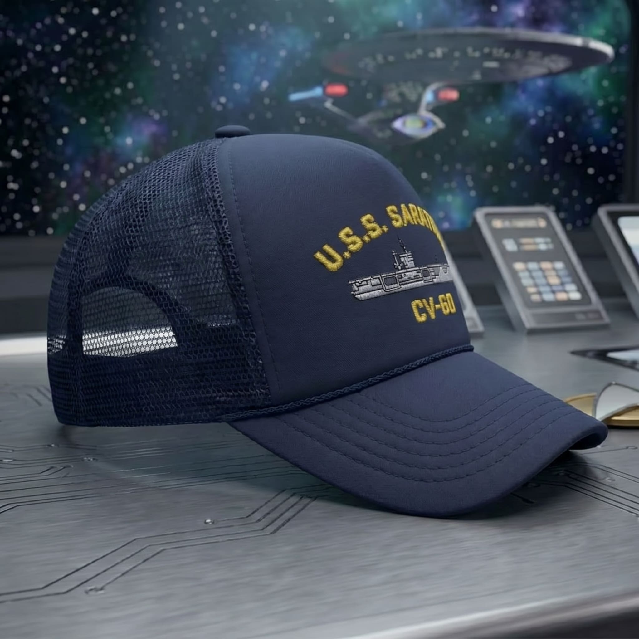Premium Star Trek U.S.S. Saratoga CV-60 Embroidery Cap - Image 2