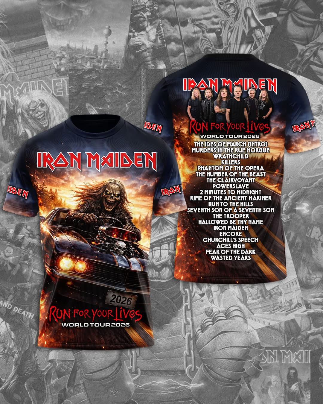 Iron Maiden Tour 2026 3D Apparel - THK129818
