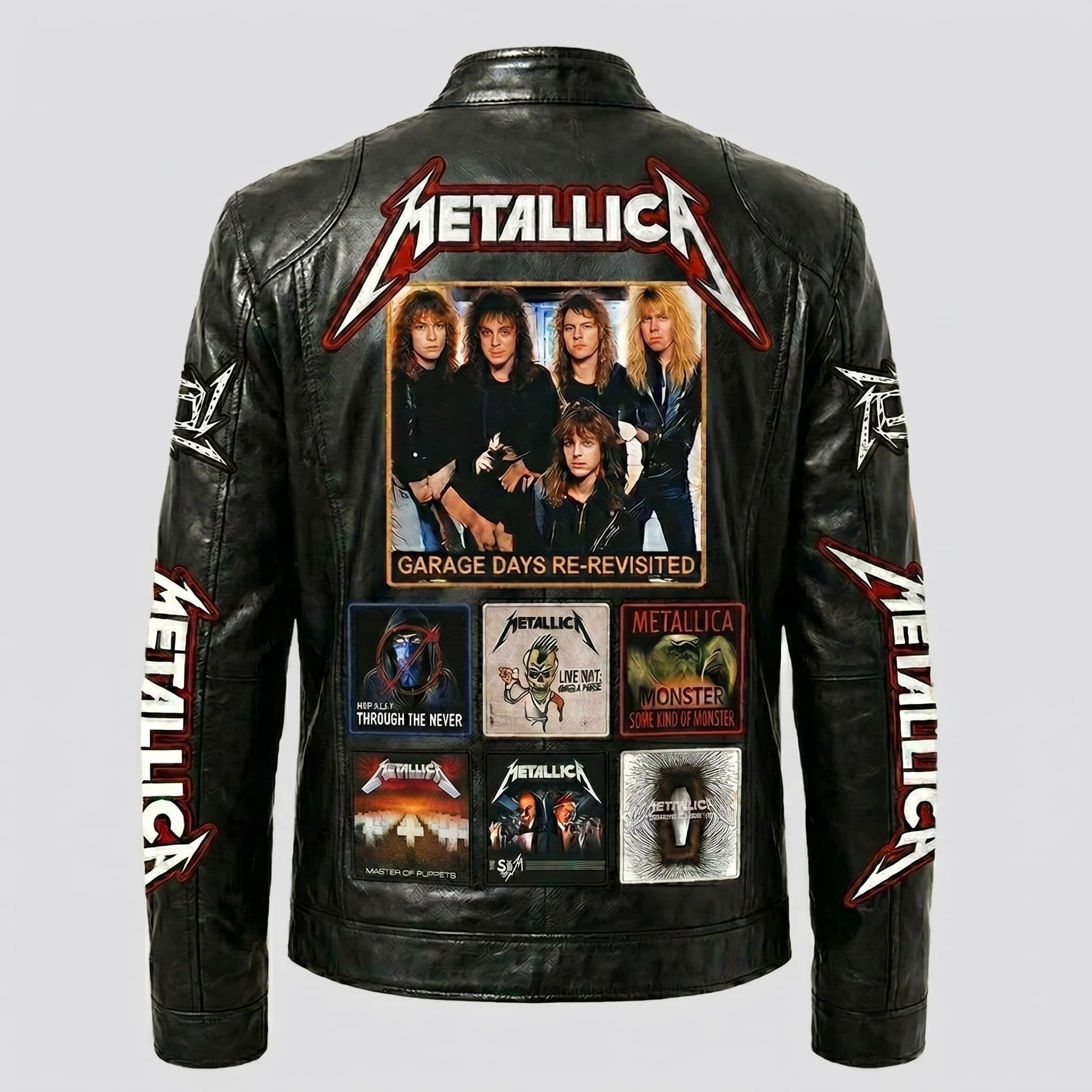 Metallica Motorcycle Leather Jacket-THK129943 - Image 2