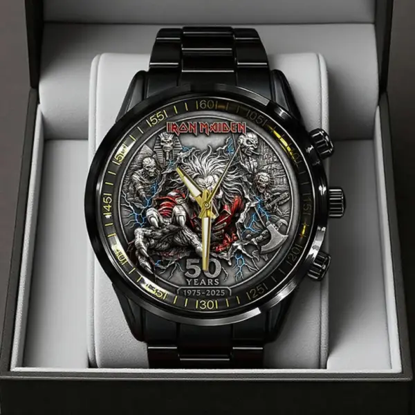 Iron Maiden 50th Anniversary Black Stainless Steel Watch