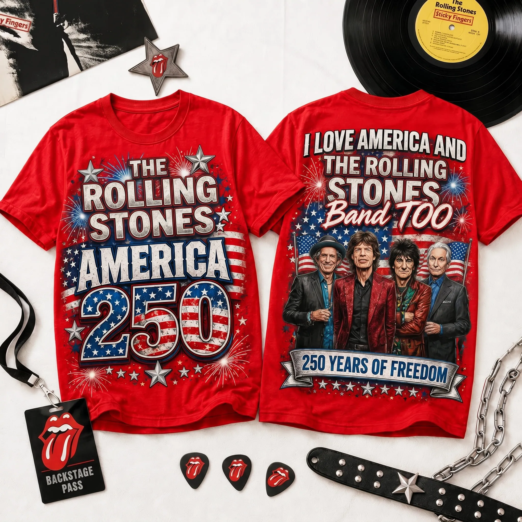 Premium The Rolling Stones 250 Years Of Freedom 3D Shirt-THK130438