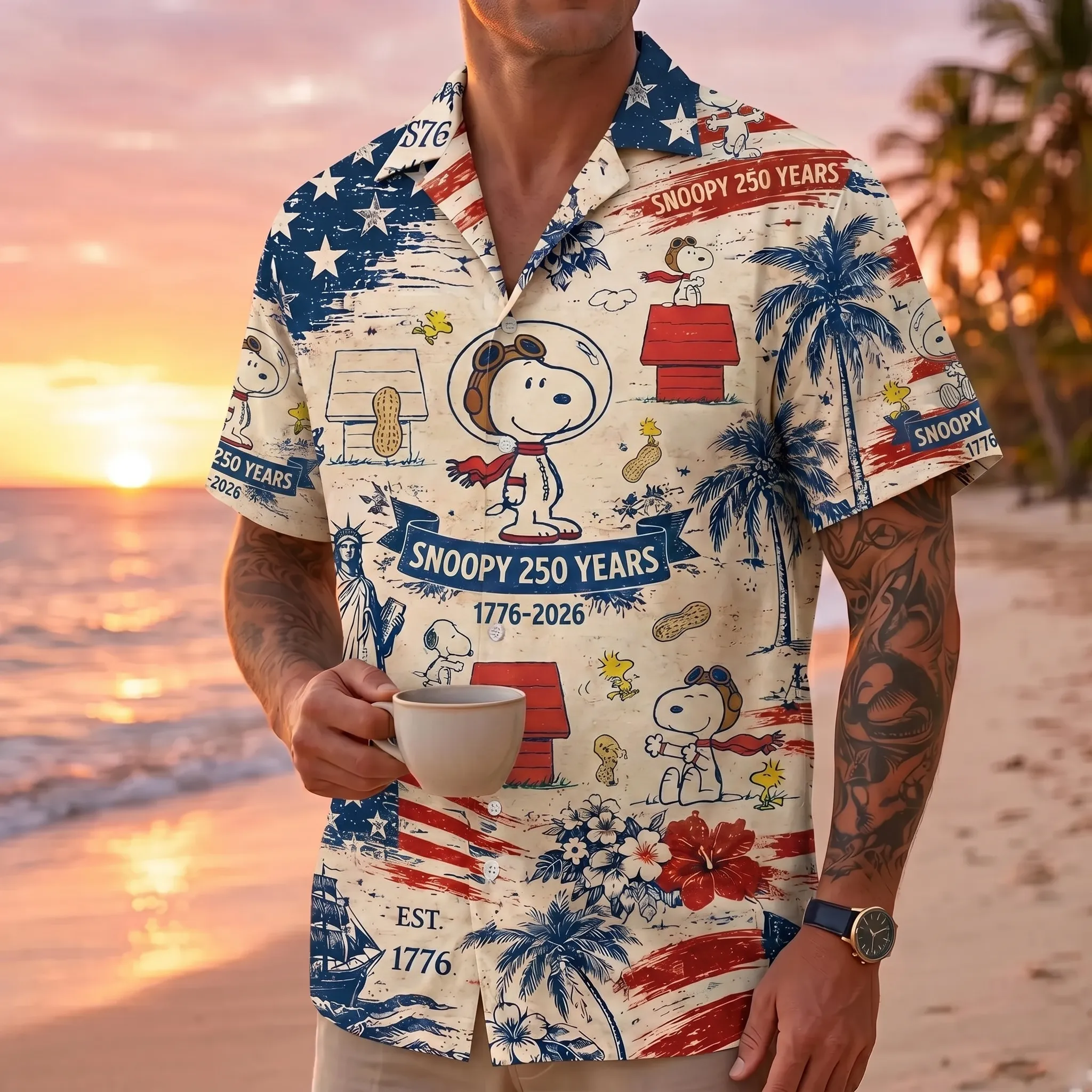 Snoopy 250 Years of America Hawaiian Shirt - THK131138
