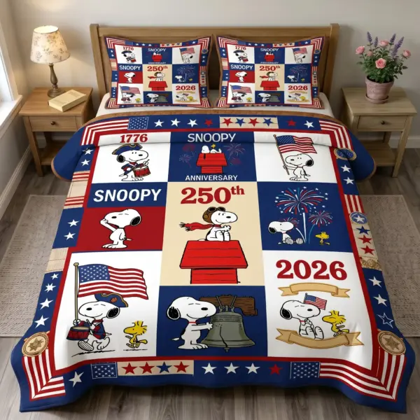 Snoopy 250 Years of America Quilt Bedding Set - THK131903