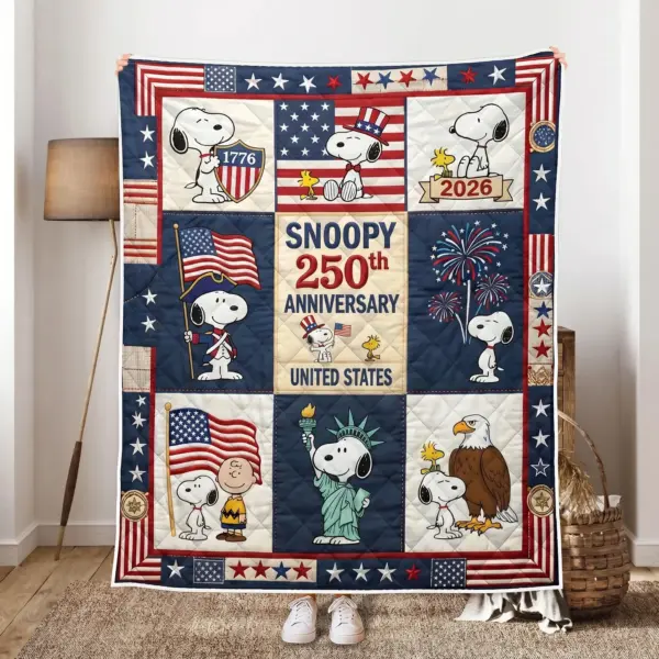 Snoopy 250 Years of America Quilt Blanket-THK131546