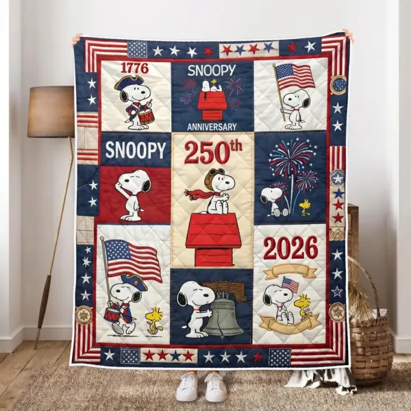 Snoopy 250 Years of America Quilt Blanket