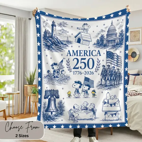 Snoopy 250 Years of America Quilt Blanket -THK131551
