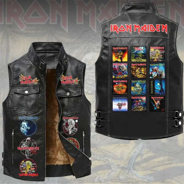 Premium Iron Maiden 2026 World Tour 2D Sleeveless Leather Vest -THK130303