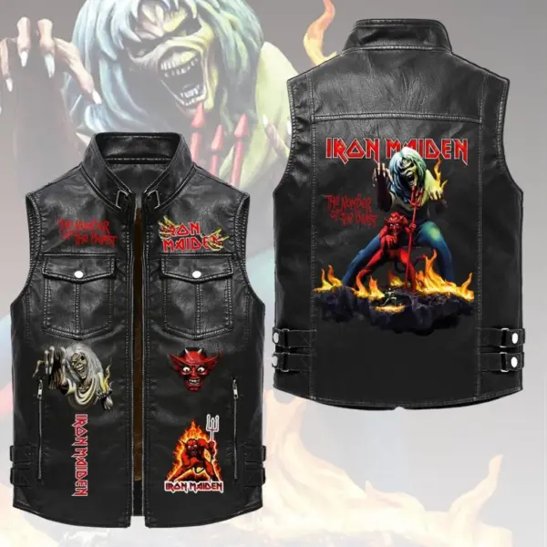Premium Iron Maiden 2026 World Tour 2D Sleeveless Leather Vest -THK130304