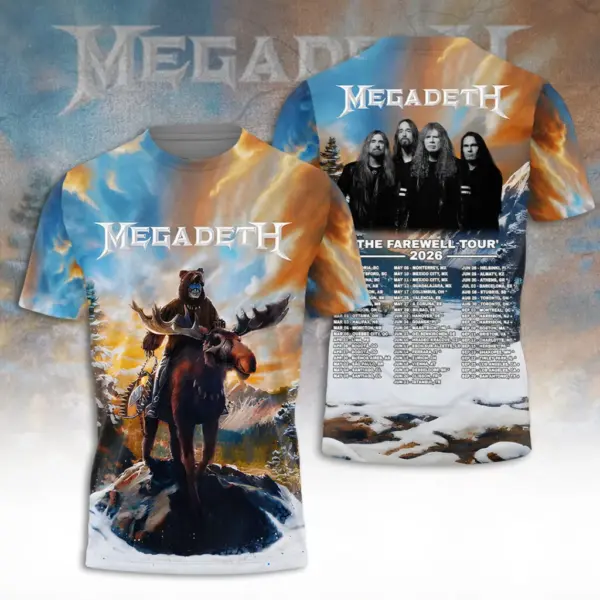 Megadeth Farewell Tour 2026 3D Apparel - THK130382