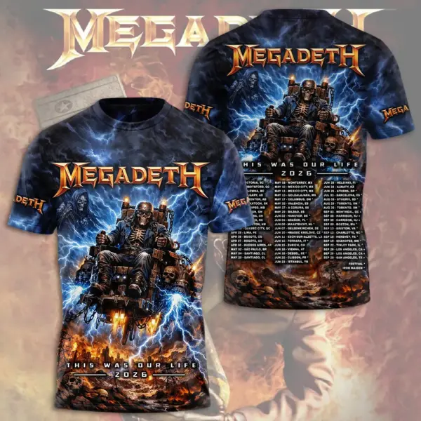 Megadeth This Was Our Life Tour 2026 3D Apparel - THK130380