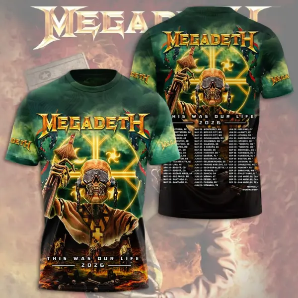 Megadeth This Was Our Life Tour 2026 3D Apparel - THK130375