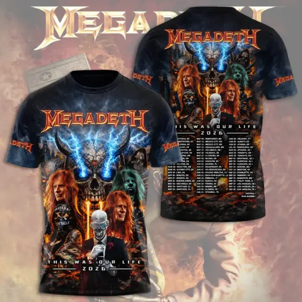 Megadeth This Was Our Life Tour 2026 3D Apparel - THK130344