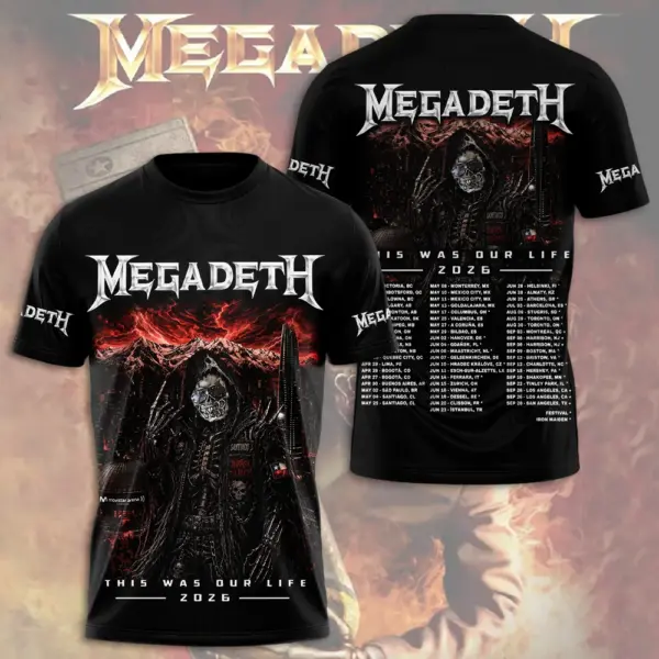 Megadeth Tour 2026 3D Apparel - THK130385