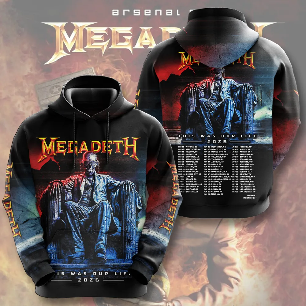 Megadeth This Was Our Life Tour 2026 3D Apparel - THK130377 - Image 2