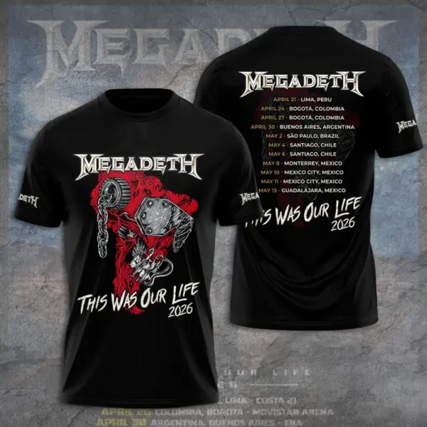 Megadeth Tour 2026 3D Apparel - THK130384