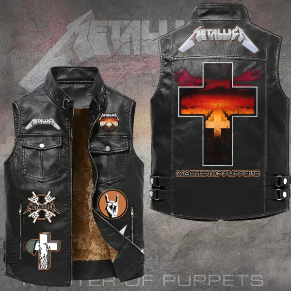 Metallica Premium 2D Sleeveless Leather Vest