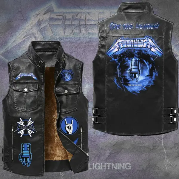 Metallica Premium 2D Sleeveless Leather Vest -THK130333