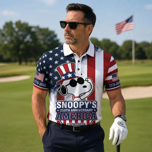 Alternative view of Snoopy 250 Years of America Polo Shirt -THK131534