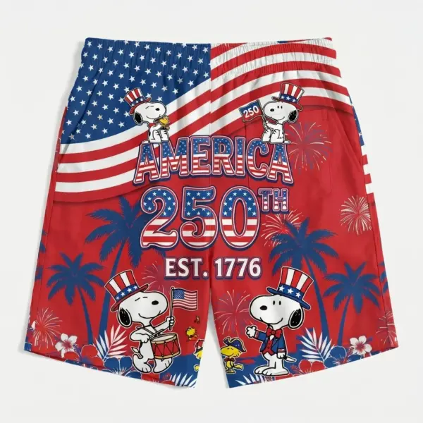 Alternative view of Snoopy 250 Years of America Hawaiian Shirt - THK131640