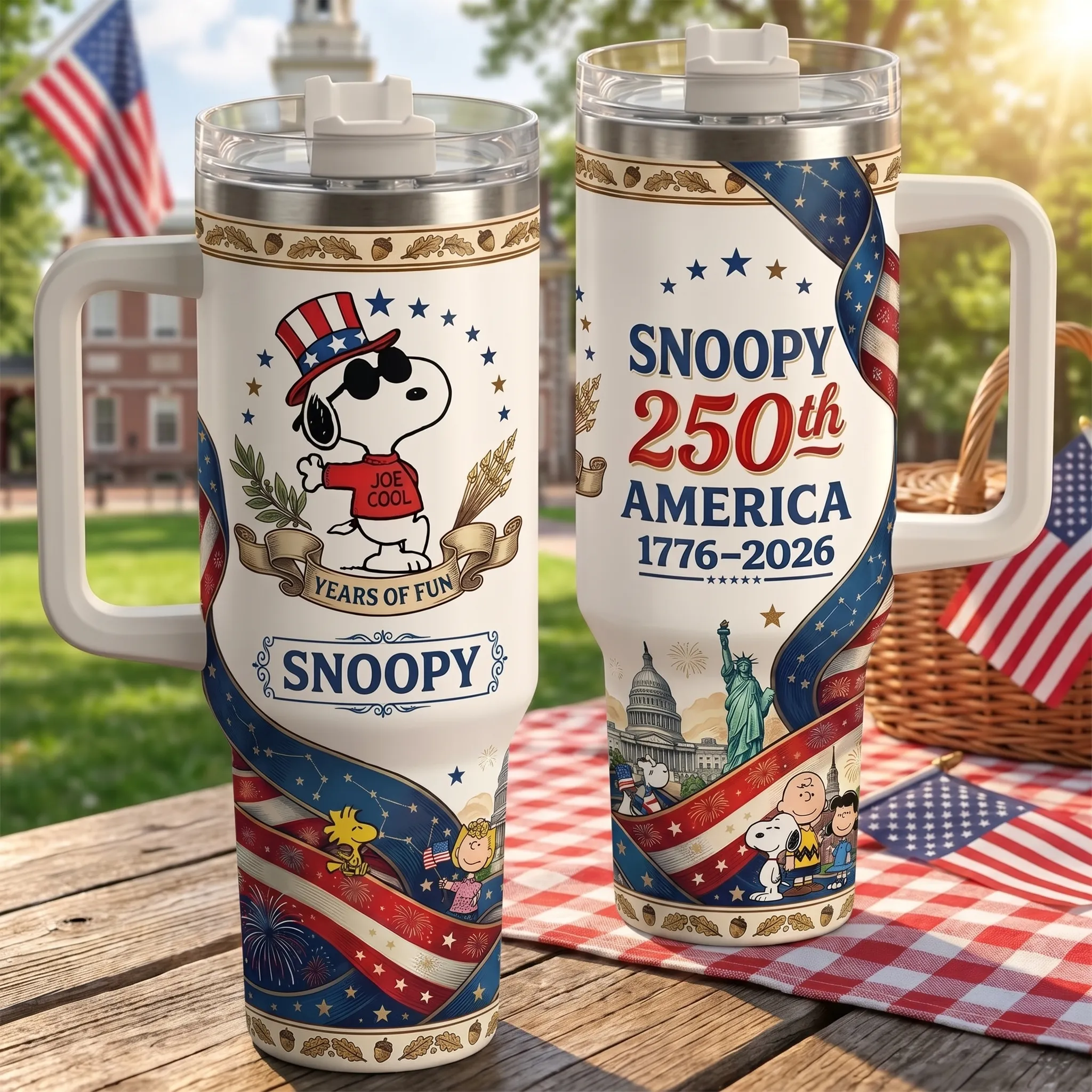 Snoopy 250 Years of America 40oz Stanley Tumbler -THK132052 - Image 2