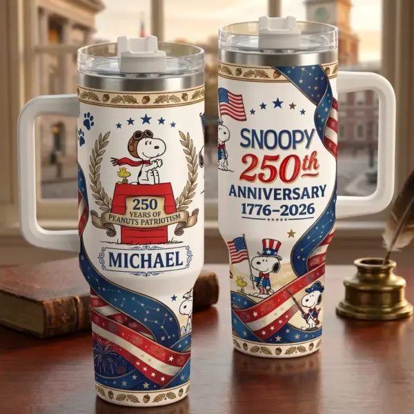 Personalized Snoopy 250 Years of America 40oz Stanley Tumbler -THK132057