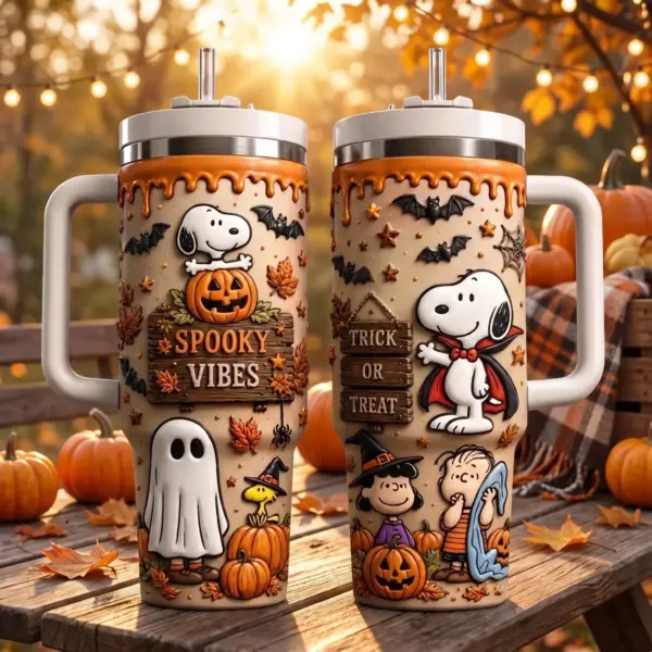 Alternative view of Spooky Vibes Snoopy Halloween 40oz Stanley Tumbler-THK133293