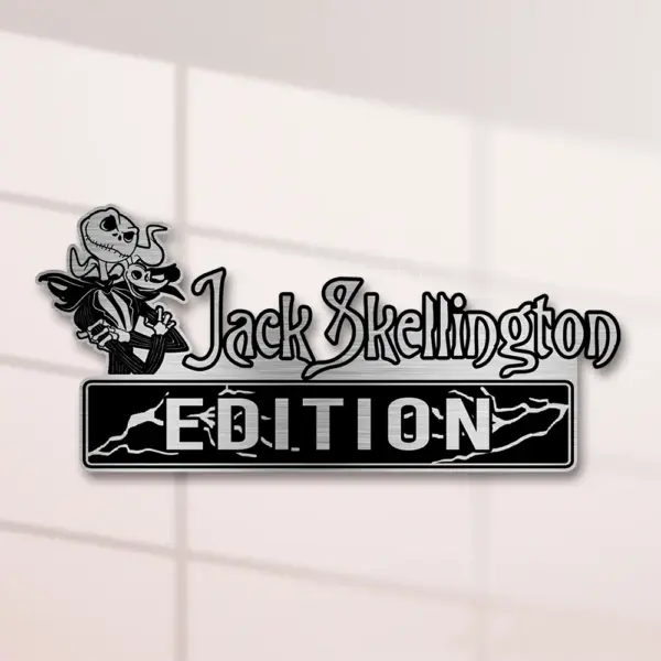 Personalized Jack Skellington Edition 3D Inlayed Car Name Badge - Image 3
