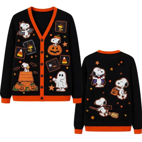 Peanuts Snoopy Pumpkin & Ghost 3D Ugly Cardigan
