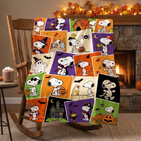 Snoopy Trick Or Treat Patchwork Halloween Quilt Blanket-THK132988 - Image 3