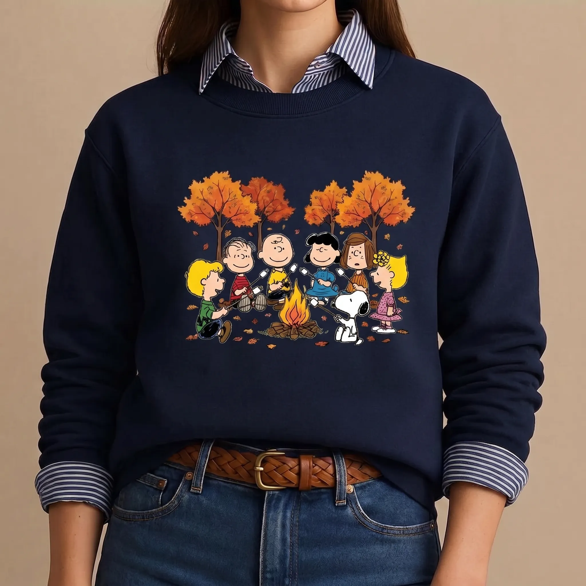 Peanuts Snoopy & Charlie Brown Fall Campfire Unisex Sweatshirt