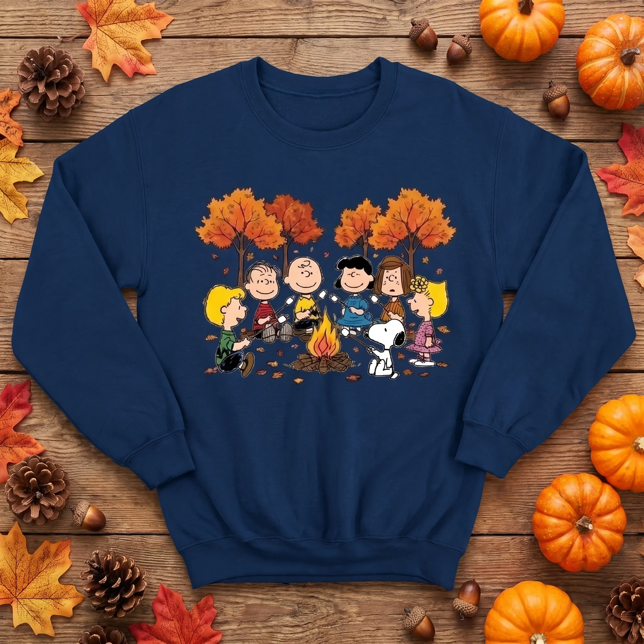 Peanuts Snoopy & Charlie Brown Fall Campfire Unisex Sweatshirt - Image 3