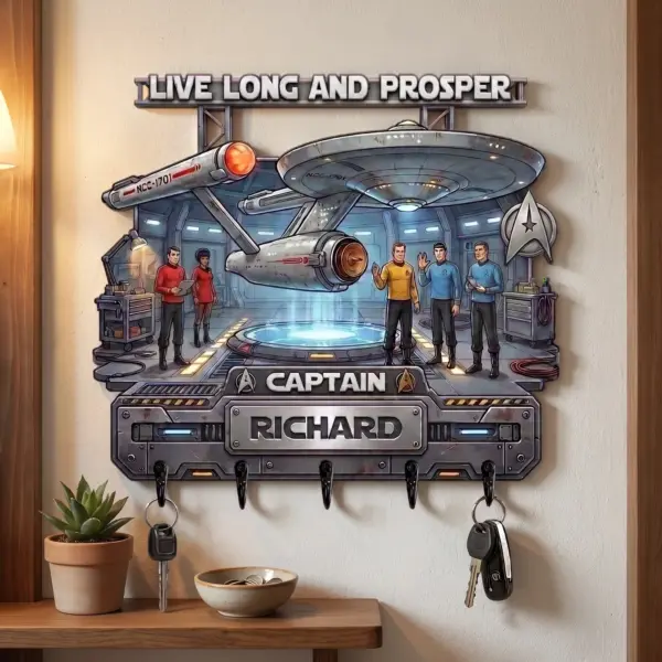 Personalized Star Trek USS Enterprise Acrylic Key Hanger