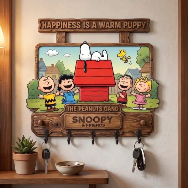 Peanuts Gang Snoopy Happiness Is A Warm Puppy Acrylic Key Hanger