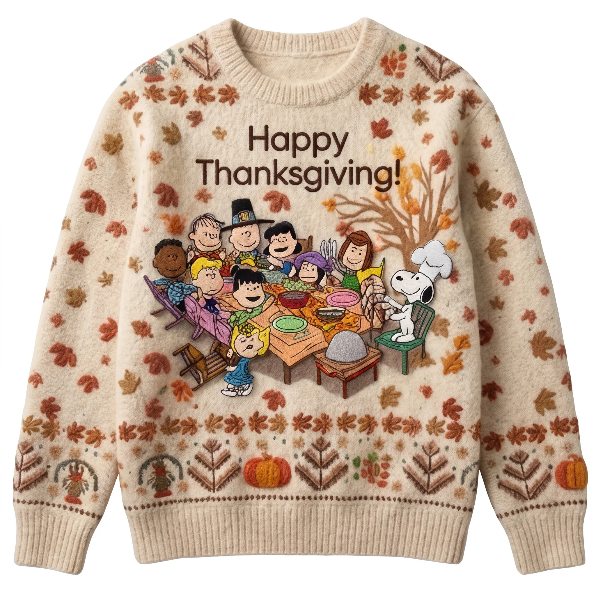 Snoopy Happy Thanksgiving Ugly Sweater - Image 3