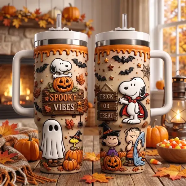 Spooky Vibes Snoopy Halloween 40oz Stanley Tumbler-THK133293