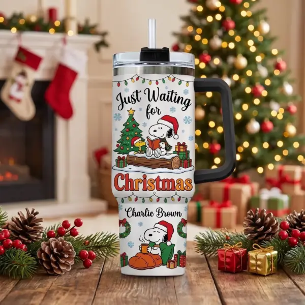 Personalized Snoopy Just Waiting For Christmas 40oz Stanley Tumbler-THK133300