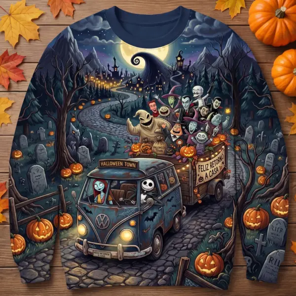 Jack & Sally Vintage Van Halloween Unisex Sweatshirt-THK133432