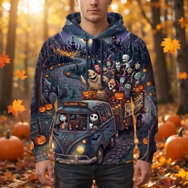 Jack & Sally Vintage Van Halloween Unisex Sweatshirt-THK133432 - Image 3
