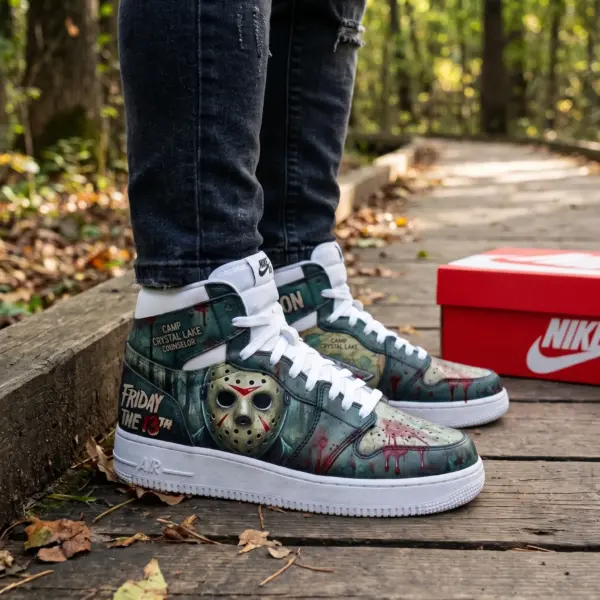Jason Voorhees Friday The 13th Air Jordan High Top Shoes - Image 3