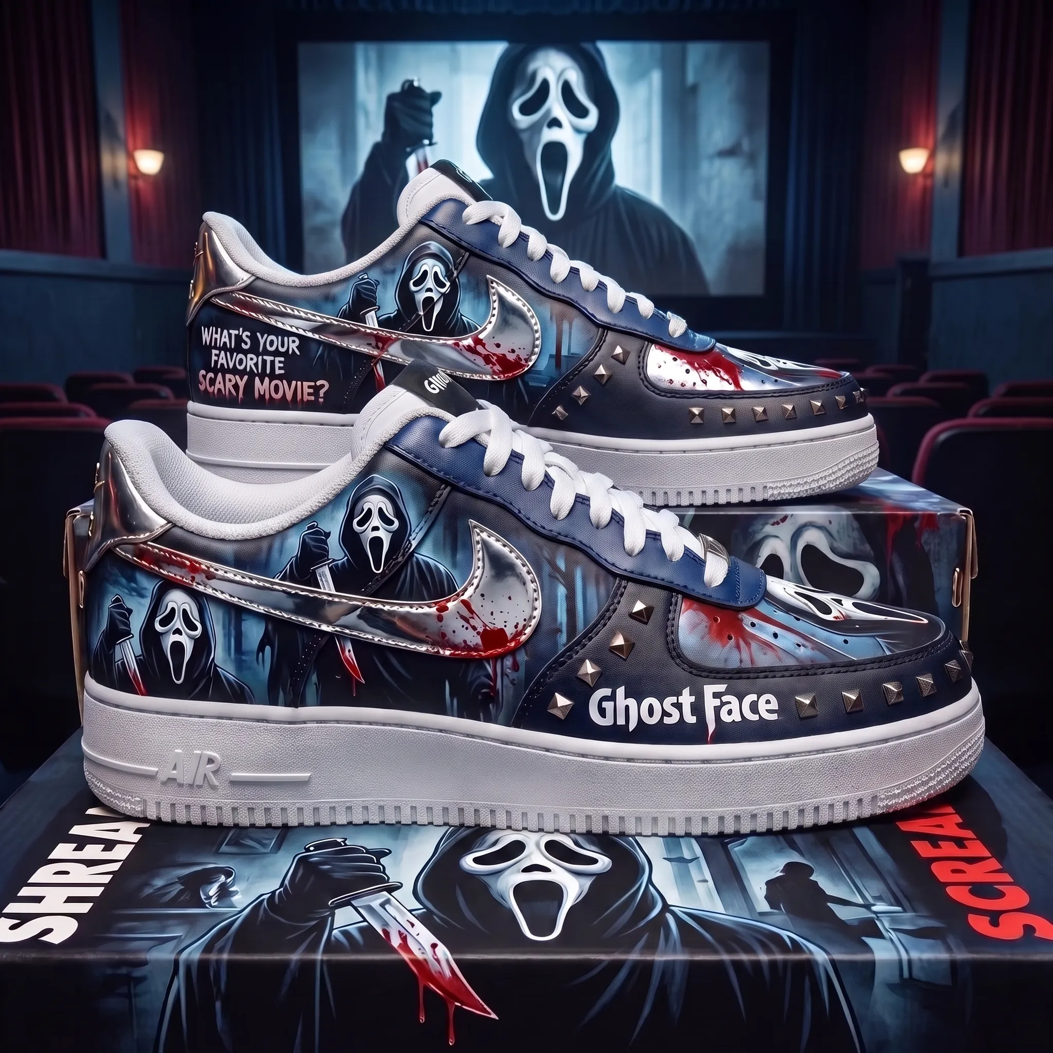 Ghostface Halloween Air Low-Top Sneakers Shoes-THK133513