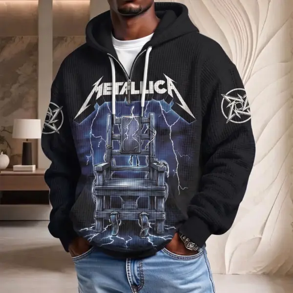 Alternative view of Metallica Waffle Half Zip Hoodie-THK133638