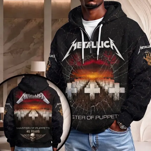 Metallica Waffle Half Zip Hoodie-THK133623