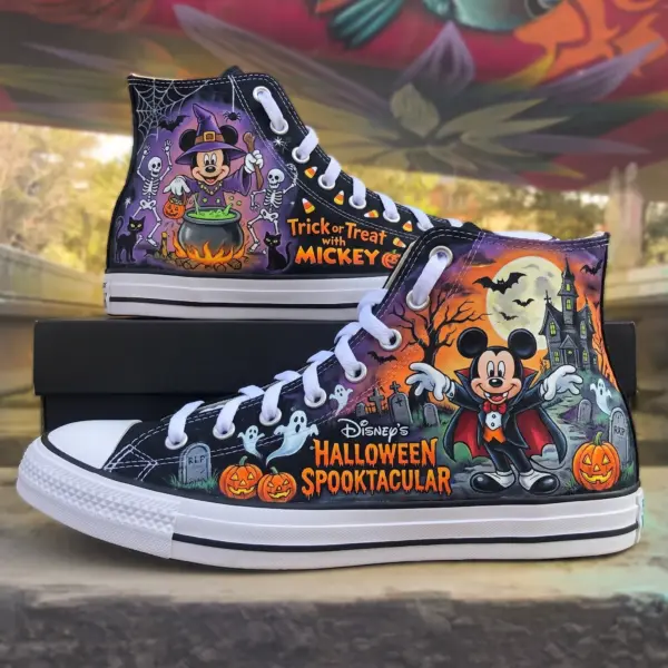 Mickey Witch & Vampire Halloween Canvas High-Top Shoes