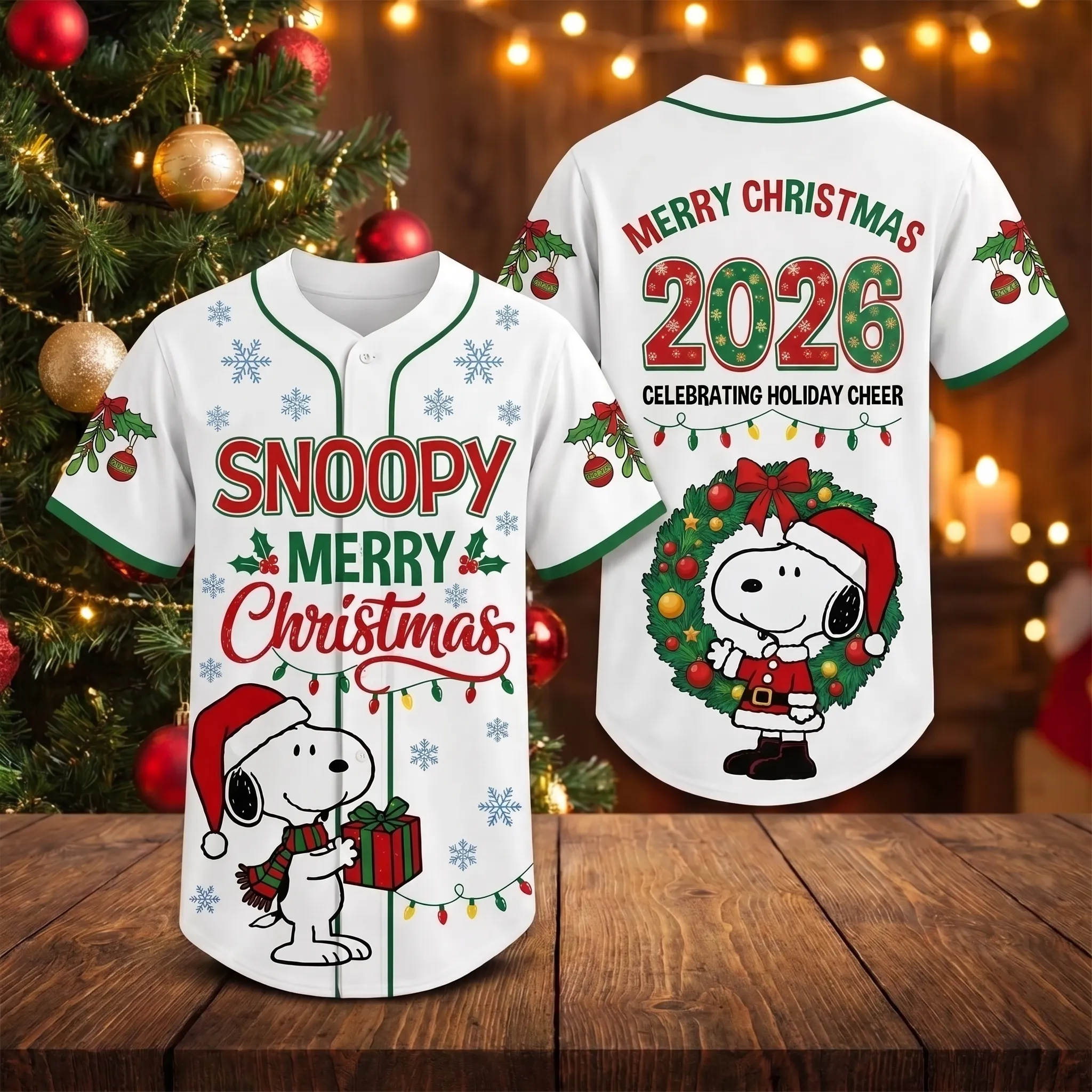 Snoopy Christmas Baseball Jersey-THK133691