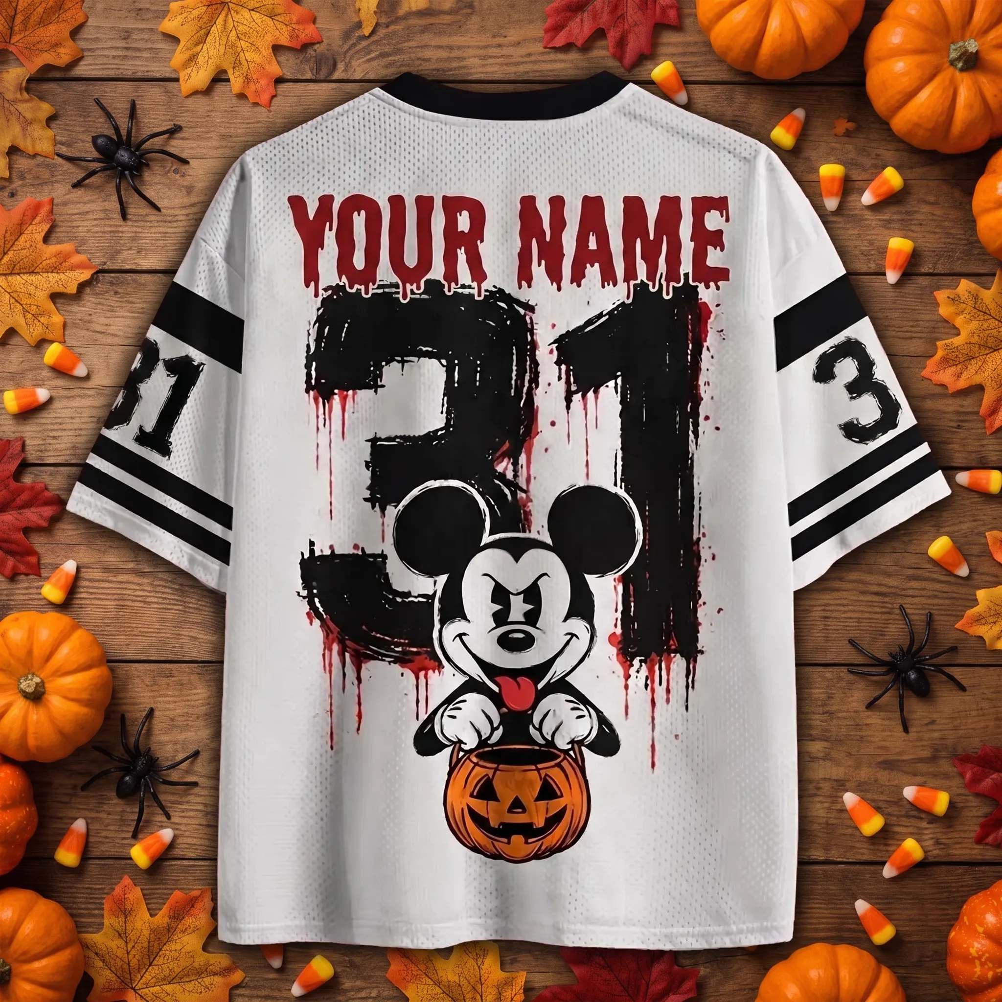 Personalized Mickey Halloween Mesh Jersey-THK133761 - Image 2