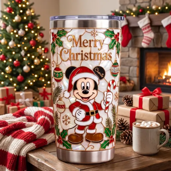 Personalized Mickey Christmas Tumbler Cup
