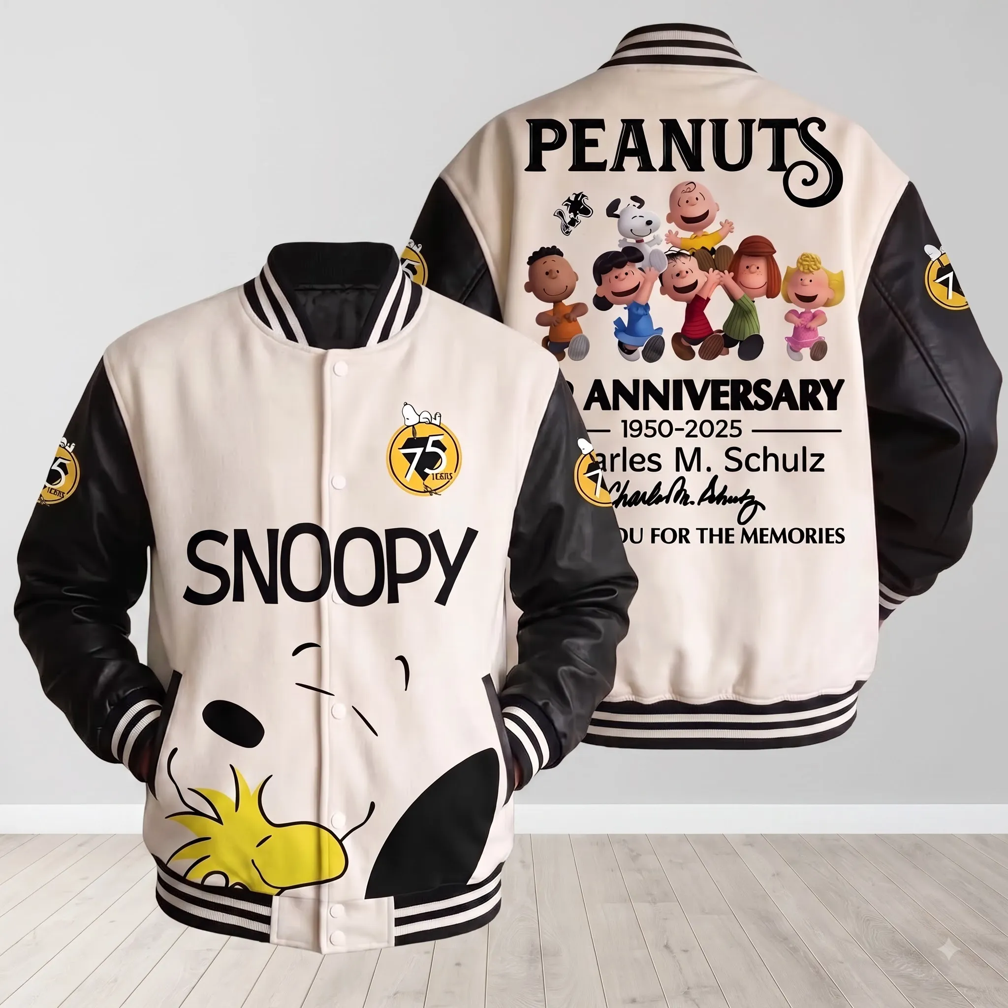 Limited Edition Peanuts 75th Anniversary Quilted Varsity Jacket