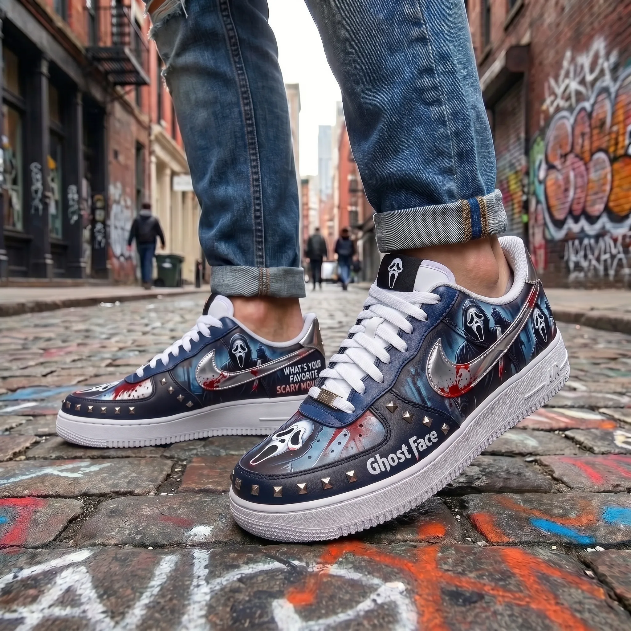 Ghostface Halloween Air Low-Top Sneakers Shoes-THK133513 - Image 4