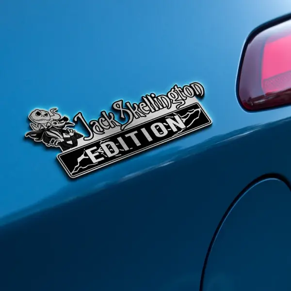 Alternative view of Personalized Jack Skellington Edition 3D Inlayed Car Name Badge