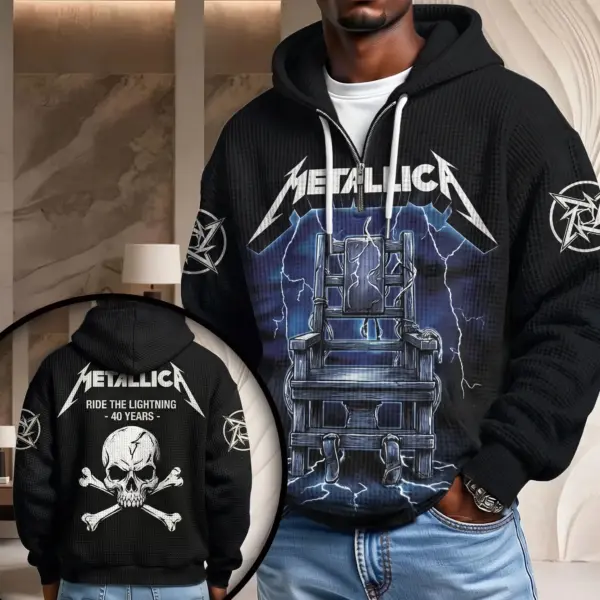 Metallica Waffle Half Zip Hoodie-THK133638